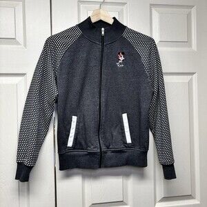 Disney Parks Minnie Mouse Gray Polka Dot Long Sleeve Jacket Women’s Large